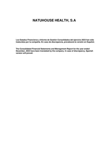 Thumbnail Naturhouse Health Financial Statement 2023