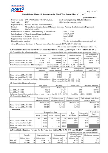 Thumbnail Rohto Pharmaceutical Financial Statement fy2017