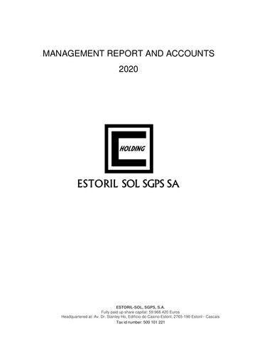 Thumbnail Estoril Sol Annual Report 2020