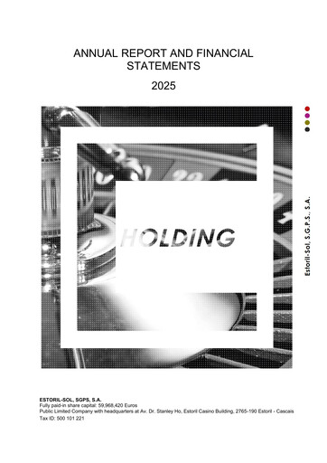Miniature Estoril Sol Rapport annuel 2025