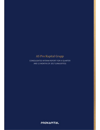 Thumbnail AS Pro Kapital Grupp Financial Report 2017