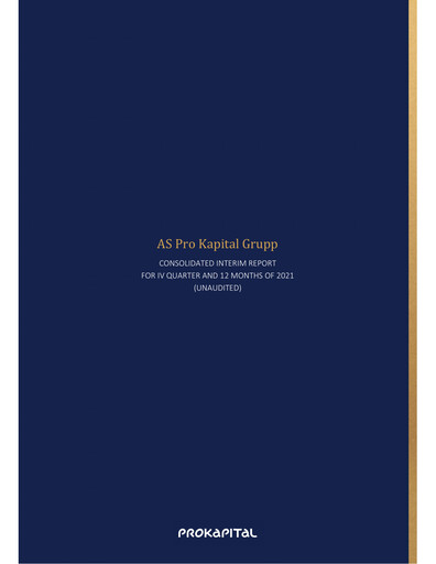 Thumbnail AS Pro Kapital Grupp Financial Report 2021