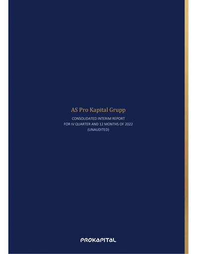 Thumbnail AS Pro Kapital Grupp Financial Report 2022