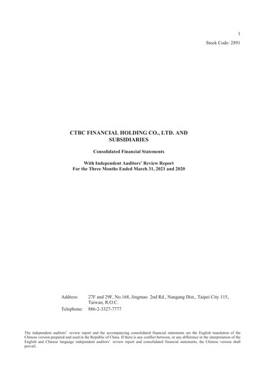 Thumbnail CTBC Financial Holding
 Quarterly Report 2021-q1
