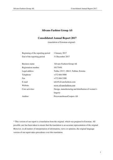 Thumbnail AS Silvano Fashion Group Annual Report 2017