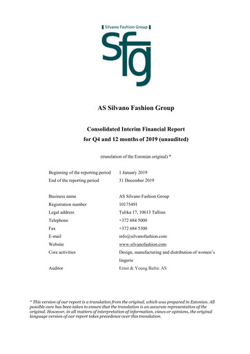 Vorschaubild AS Silvano Fashion Group Finanzbericht 2019