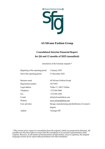 Vorschaubild AS Silvano Fashion Group Finanzbericht 2025