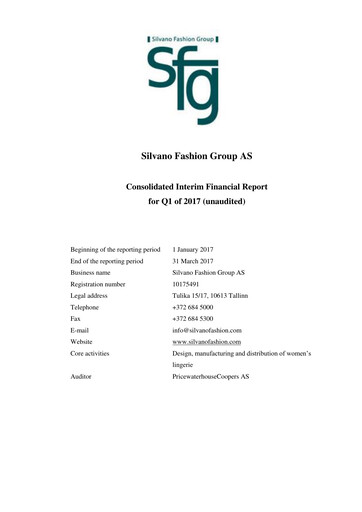 Vorschaubild AS Silvano Fashion Group Quartalsbericht 2017-q1