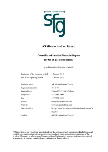 Vorschaubild AS Silvano Fashion Group Quartalsbericht 2018-q1