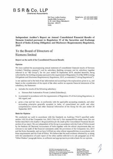 Thumbnail Siemens India
 Financial Statement 2019