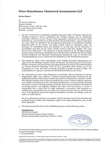 Thumbnail Siemens India
 Quarterly Report 2025-q4
