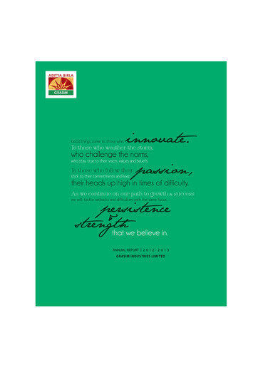 Thumbnail Grasim Industries
 Annual Report 2012-2013