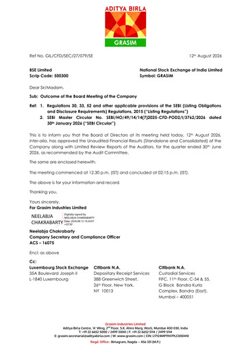 Thumbnail Grasim Industries
 Quarterly Report 2026-q1
