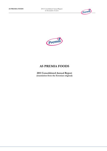 Thumbnail AS PRFoods Annual Report 2011