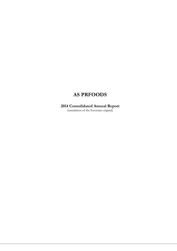 Thumbnail AS PRFoods Annual Report 2014