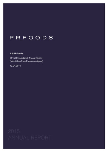 Thumbnail AS PRFoods Annual Report 2015