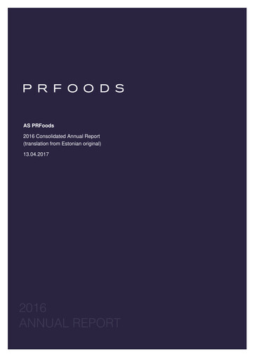 Thumbnail AS PRFoods Annual Report 2016