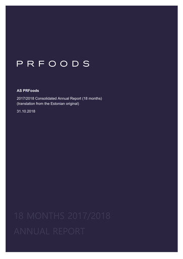 Thumbnail AS PRFoods Annual Report 2017-2018