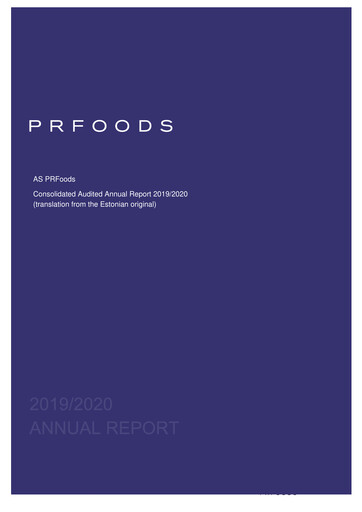 Thumbnail AS PRFoods Annual Report 2019-2020
