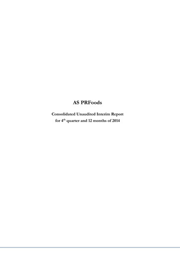 Thumbnail AS PRFoods Financial Report 2014