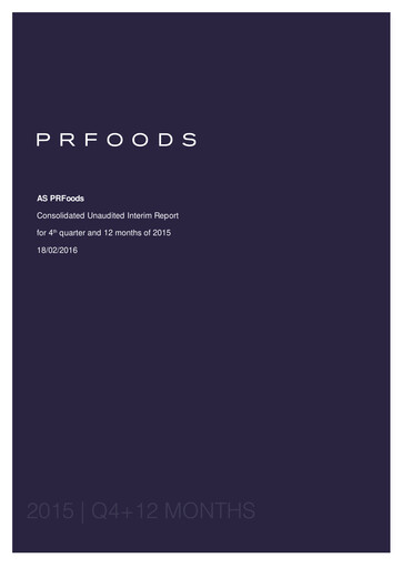 Thumbnail AS PRFoods Financial Report 2015