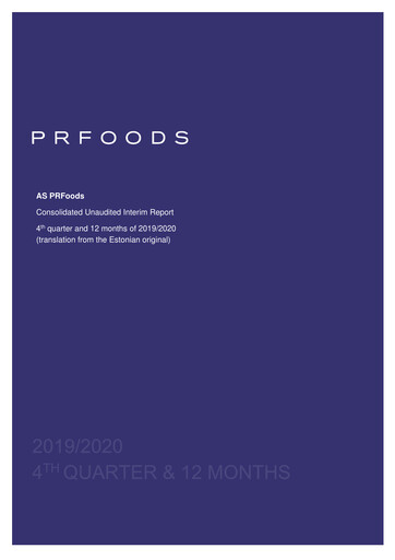 Thumbnail AS PRFoods Financial Report 2019-2020