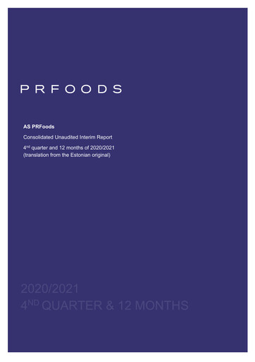 Thumbnail AS PRFoods Financial Report 2020-2021