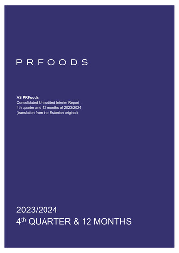 Thumbnail AS PRFoods Financial Report 2023-2024