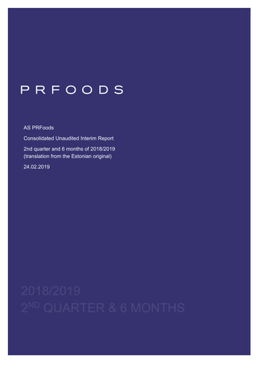 Thumbnail AS PRFoods Half-year Report 2018-2019-h1