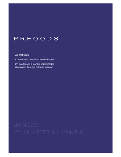Thumbnail AS PRFoods Half-year Report 2019-2020-h1