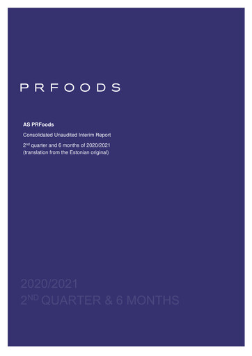Thumbnail AS PRFoods Half-year Report 2020-2021-h1