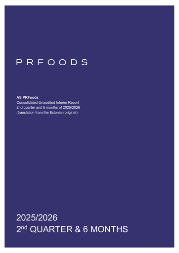 Thumbnail AS PRFoods Half-year Report 2025-2026-h1