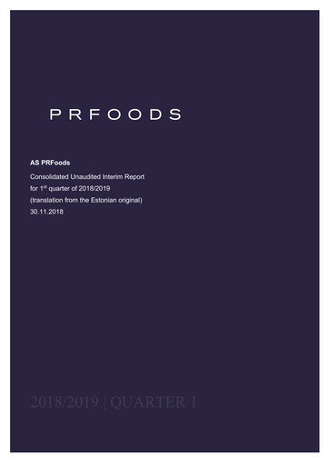 Thumbnail AS PRFoods Quarterly Report 2018-2019-q1