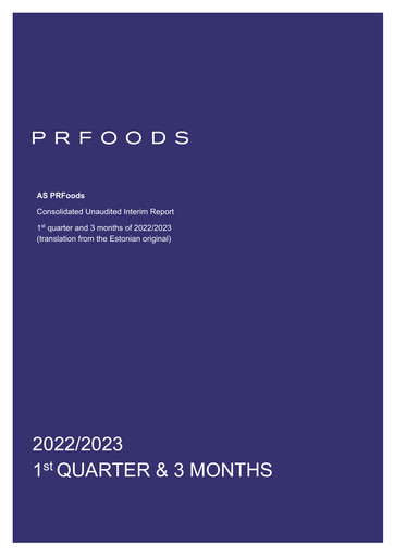 Thumbnail AS PRFoods Quarterly Report 2022-2023-q1