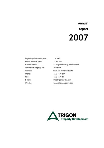 Thumbnail AS Trigon Property Development Annual Report 2007