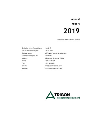 Thumbnail AS Trigon Property Development Annual Report 2019