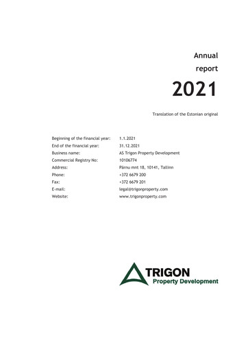 Thumbnail AS Trigon Property Development Annual Report 2021