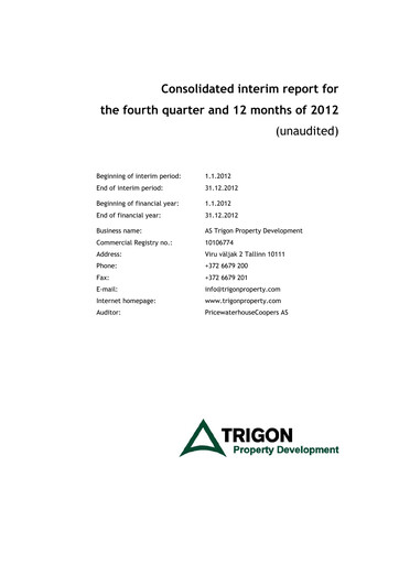 Miniature AS Trigon Property Development Rapport financier 2012