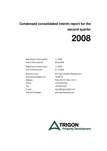 Thumbnail AS Trigon Property Development Half-year Report 2008-h1
