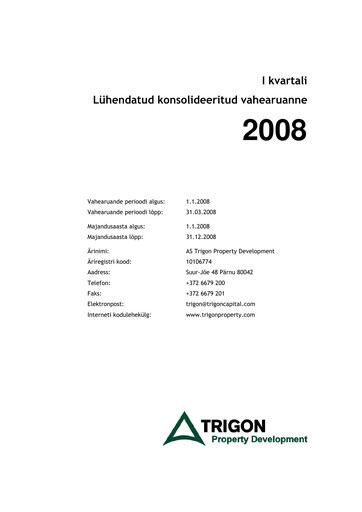 Miniature AS Trigon Property Development Rapport trimestriel 2008-q1