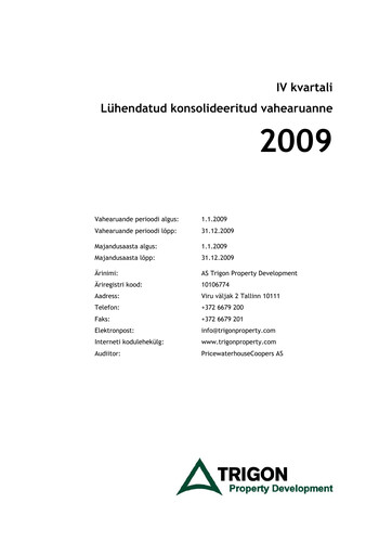 Miniature AS Trigon Property Development Rapport trimestriel 2009-q4