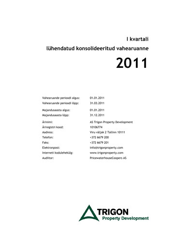 Miniature AS Trigon Property Development Rapport trimestriel 2011-q1