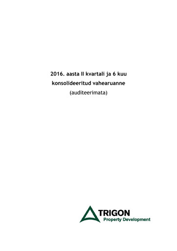 Miniature AS Trigon Property Development Rapport trimestriel 2016-q2