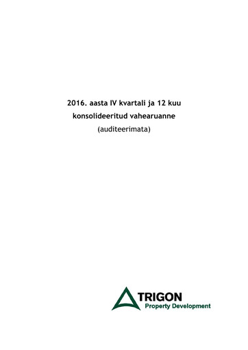 Miniature AS Trigon Property Development Rapport trimestriel 2016-q4