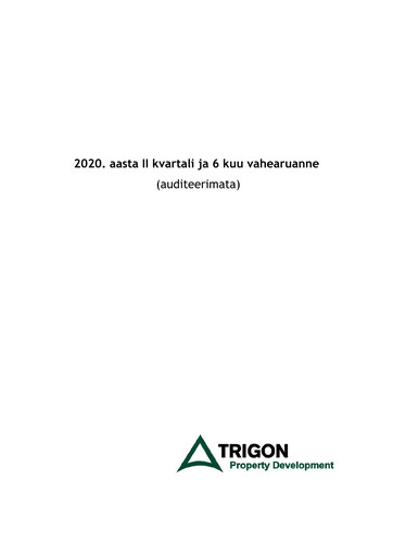 Miniature AS Trigon Property Development Rapport trimestriel 2020-q2