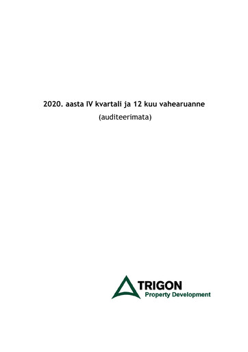 Miniature AS Trigon Property Development Rapport trimestriel 2020-q4