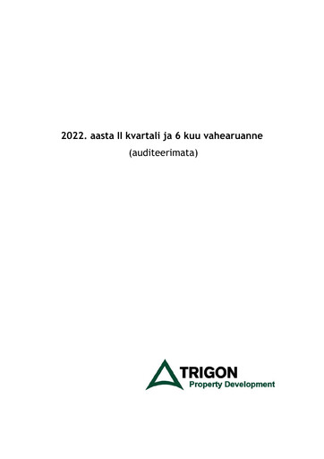 Miniature AS Trigon Property Development Rapport trimestriel 2022-q2
