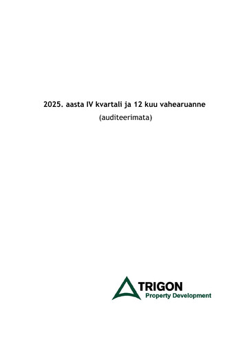 Miniature AS Trigon Property Development Rapport trimestriel 2025-q4