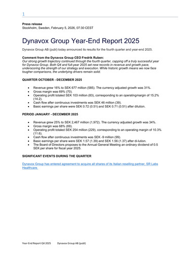 Thumbnail Dynavox Group Quarterly Report 2025-q4