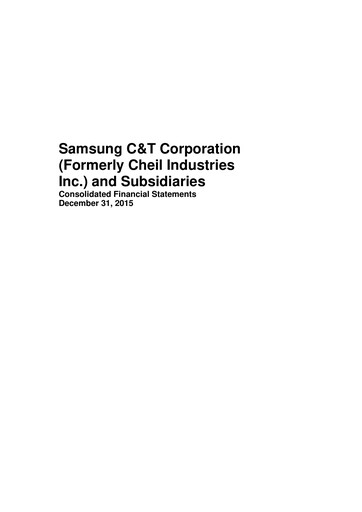 Thumbnail Samsung C&T Corporation Financial Statement 2015